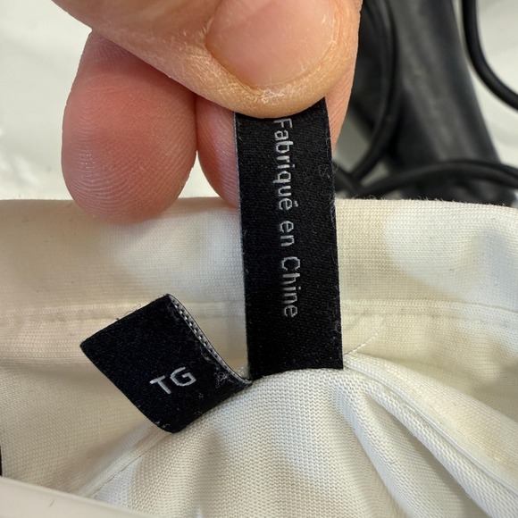 Theory White Knit Polo Shirt Short Sleeve Minimal Clean Fit Mens XL - Picture 4 of 10